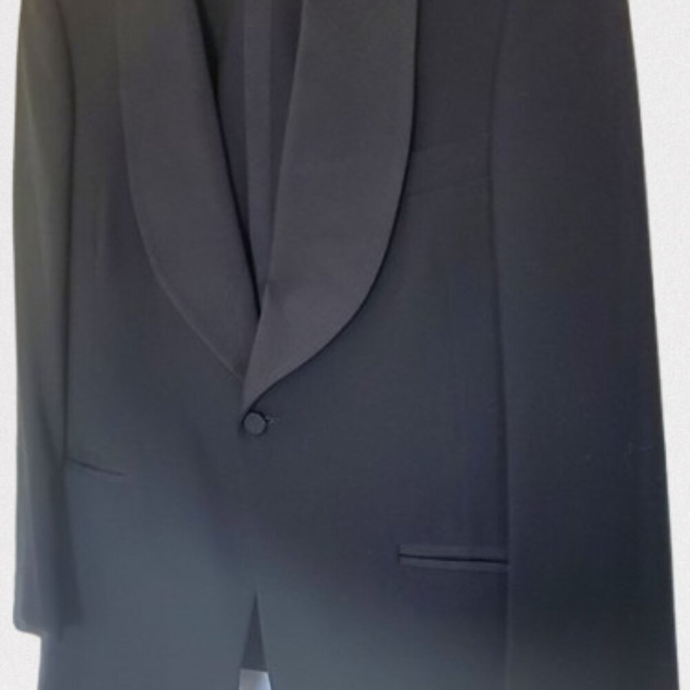 Vintage Lord West Black Tuxedo 2-Piece Men's Shawl Lapel Size 43 - Picture 5 of 10